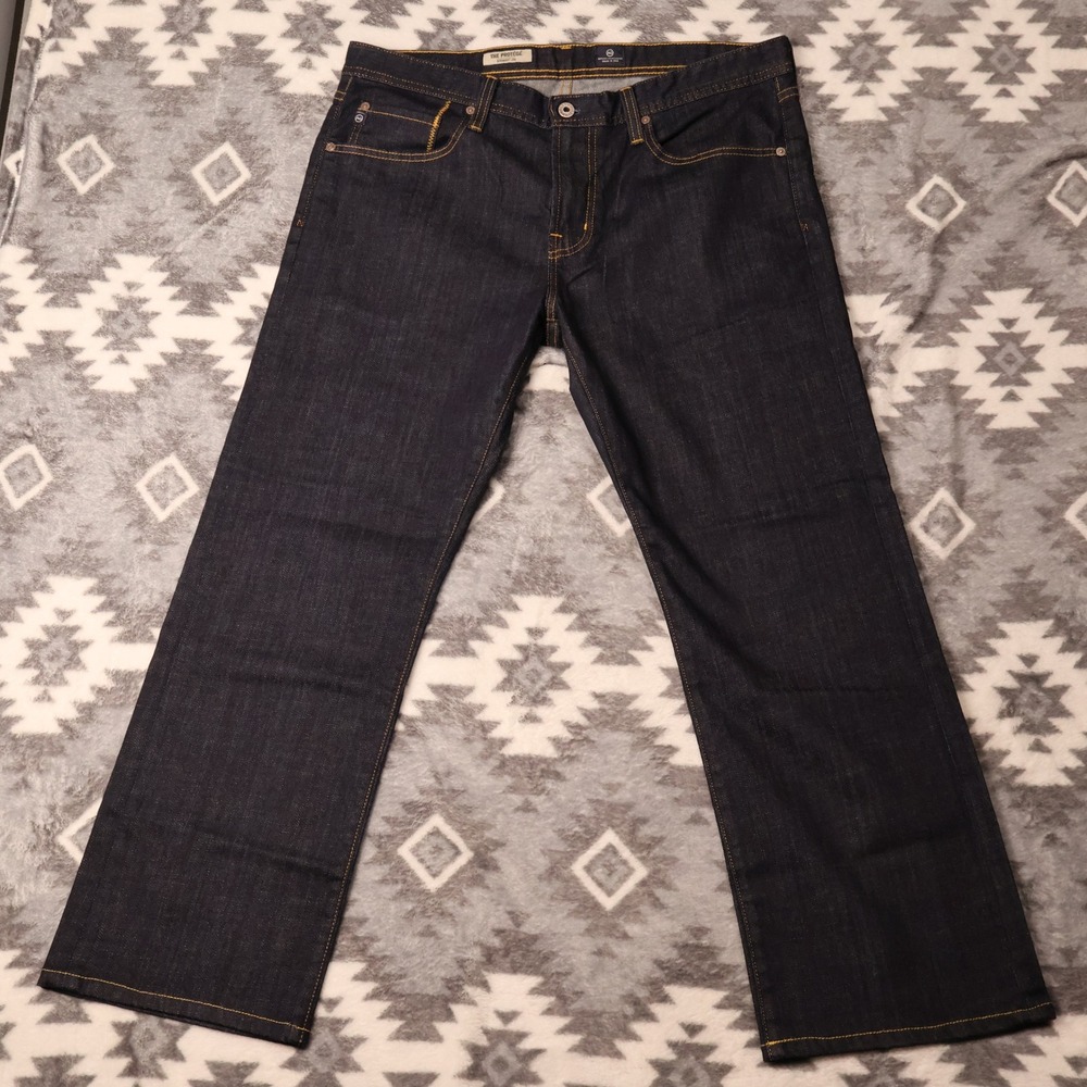 AG Adriano Goldschmied Protege Dark Wash Straight Fit Jeans 36x28"(Hemmed) Mint